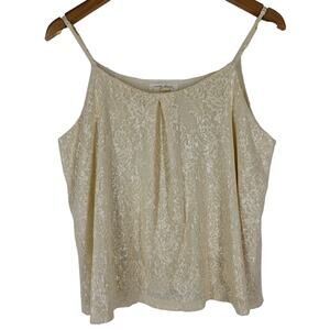 PAINTED THREADS NORDSTROM WOMEN'S CREAM SEQUIN TANK TOP SHIRT SIZE MEDIUM